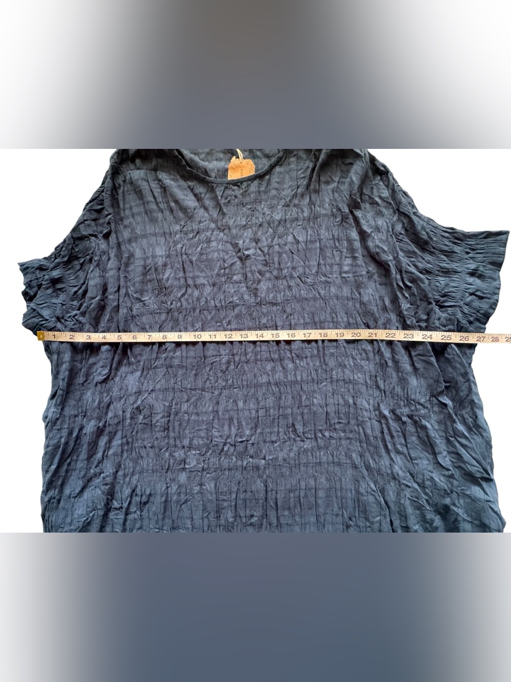 Natural Life Blue Oversized Relaxed Boho Gauze Textured Tunic Top Size Medium - Picture 9 of 11